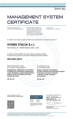 CERTIFICATO ISO Hydro Italia s.r.l.